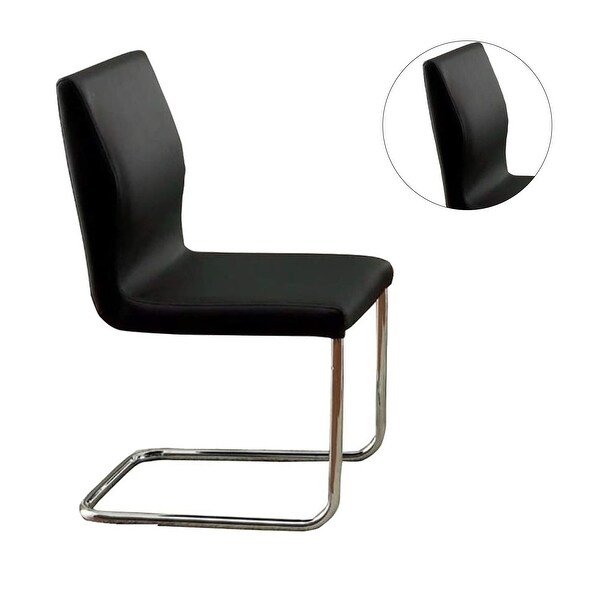 Set of 2 Dining Chairs in Black and Chrome Finish