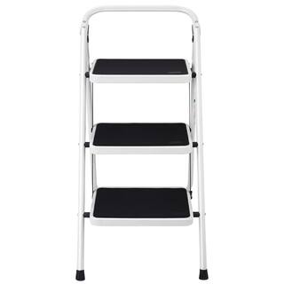 ANGELES HOME 3-Step Iron Steel Step Stool 330 lbs. Load Capacity Type IA Duty Rating 8CK-35TL248