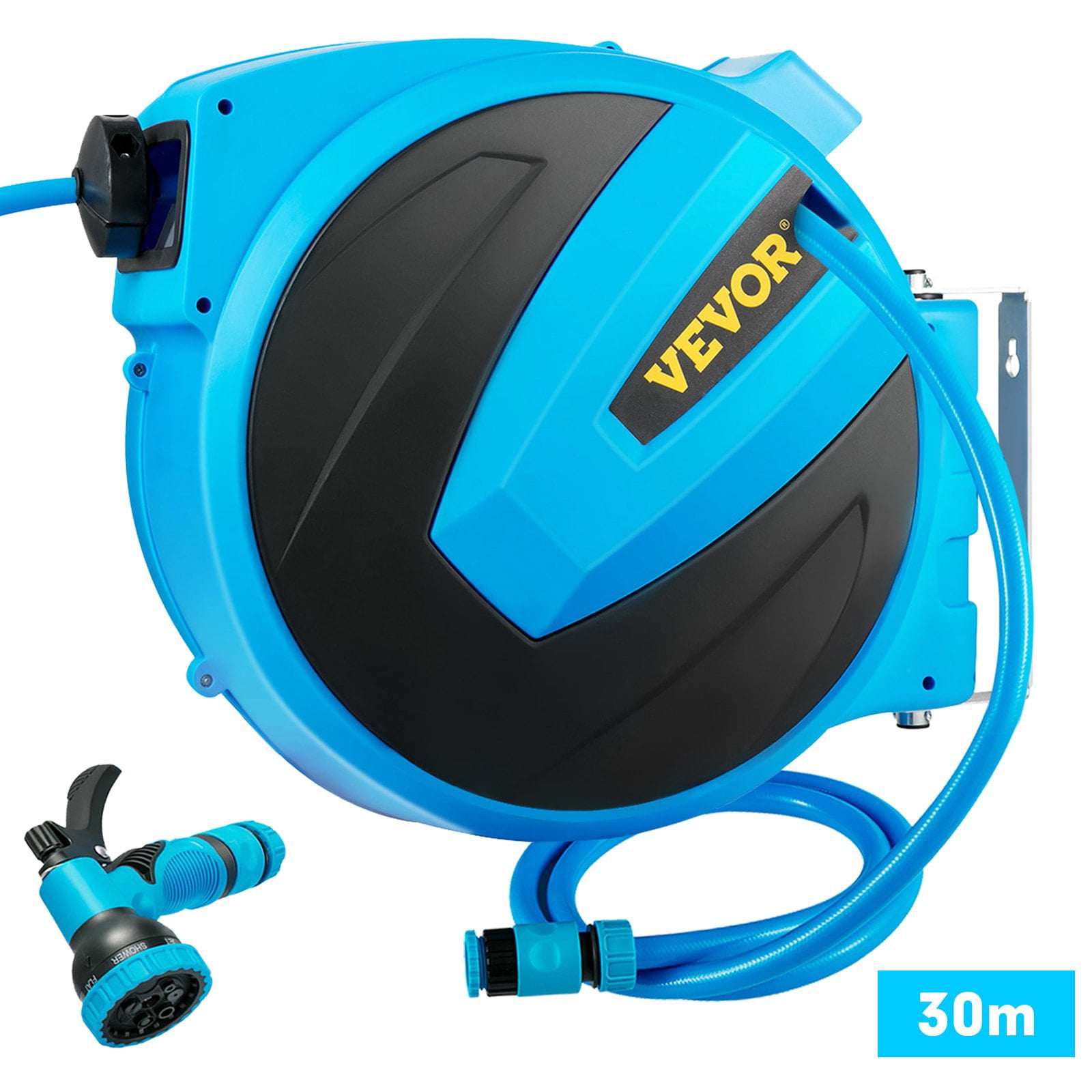 VEVOR Retractable Hose Reel - 1/2 Inch x 100 ft Automatic Rewind Water Hose with Any Length Lock