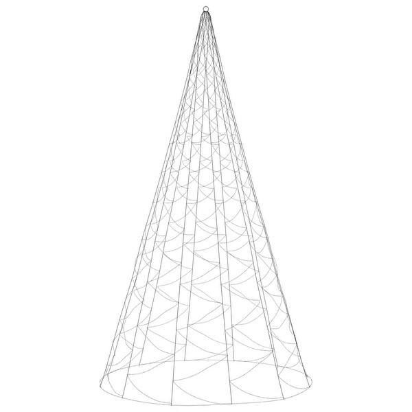 vidaXL Christmas Tree on Flagpole Warm White 500/732/1134/1400/3000 LEDs 10/16/26 ft