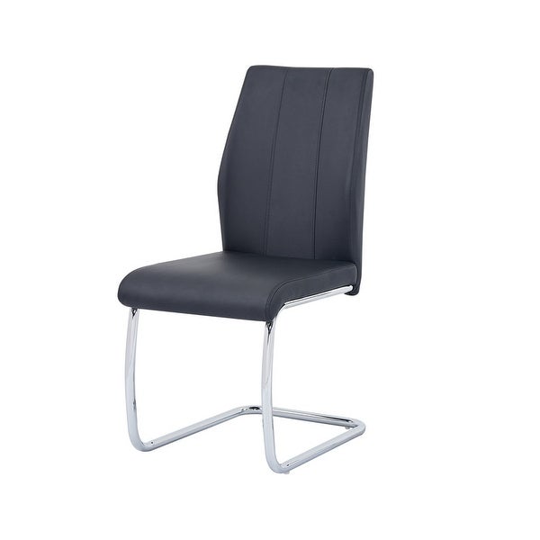 Best Master Furniture Upholstered Contemporary Faux Leather Side Chairs (Set of 2)