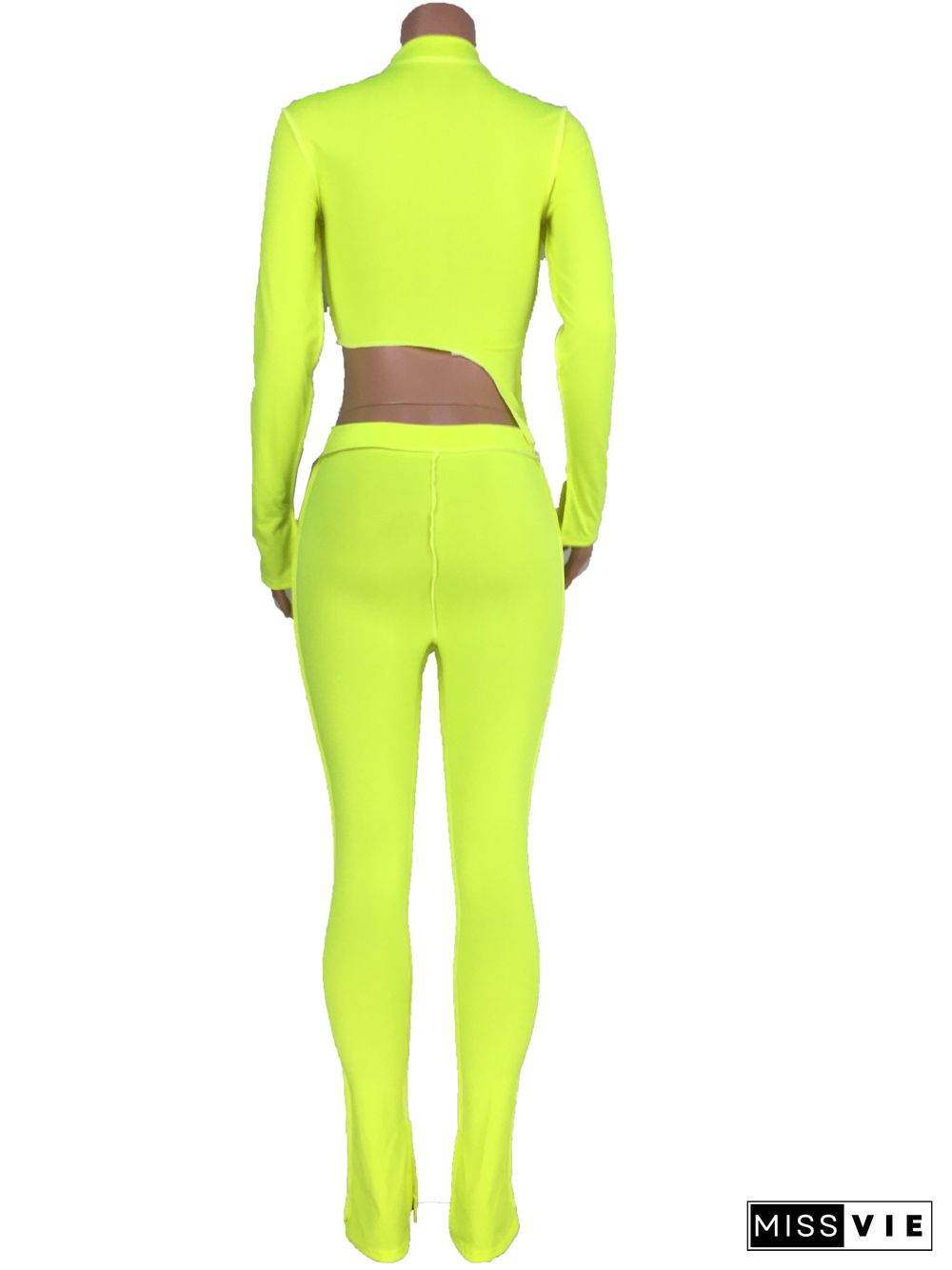 XS Bright Line Decoration Skinny Two Piece Pants Set