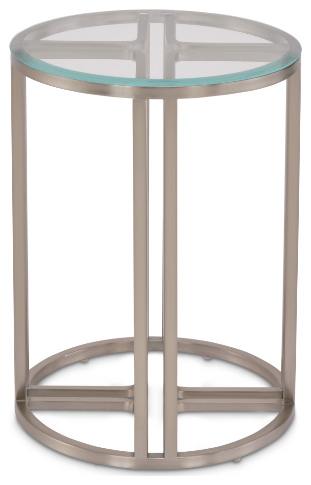 Lanterna Chairside Table   Silver Mist   Contemporary   Side Tables And End Tables   by Michael Amini  Houzz