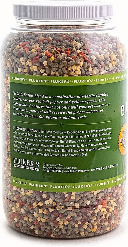 Fluker's Tortoise Buffet Blend Reptile Food， 3.25-lb bag