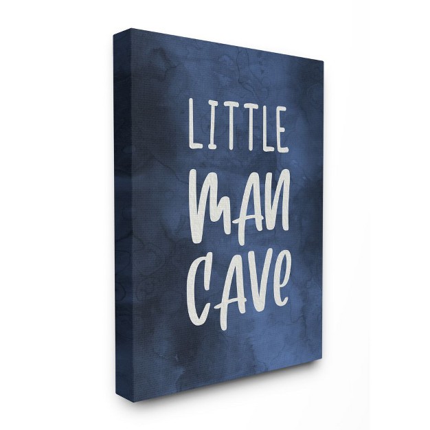 Stupell Industries Little Man Cave Text Over Navy Blue Watercolor Pattern