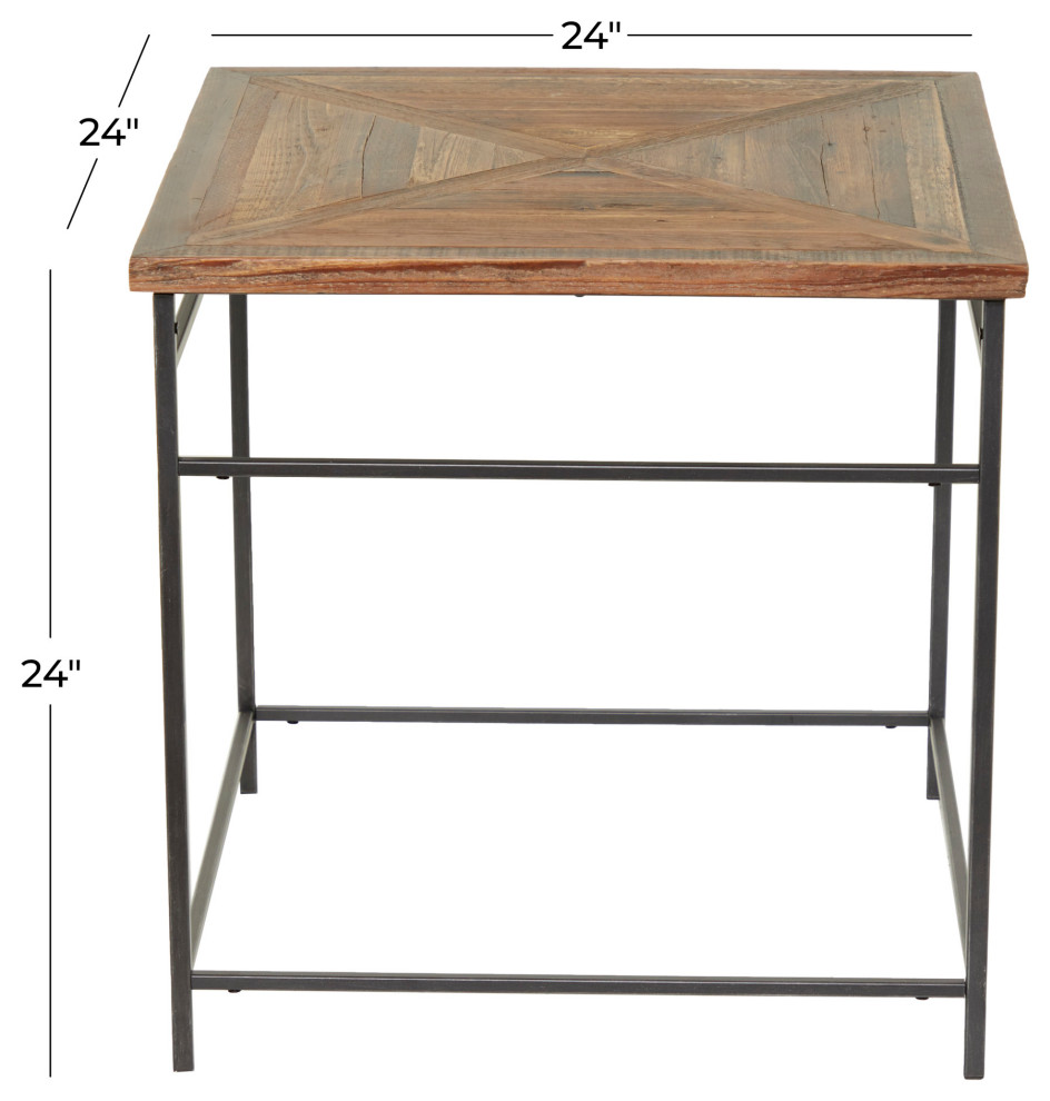 Rustic Black Metal Accent Table 561649   Industrial   Side Tables And End Tables   by Brimfield  ampMay  Houzz