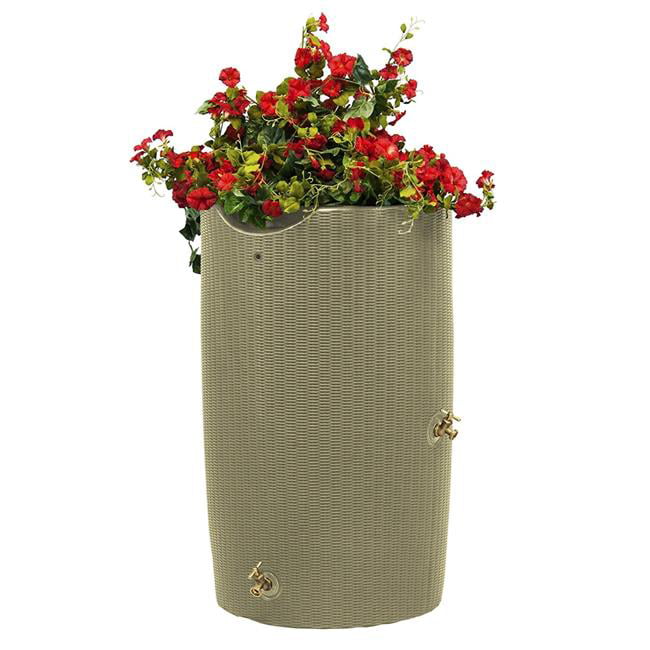 Good Ideas Impressions Bali 50 Gallon Rain Saver - Planter Top - Desert Sand