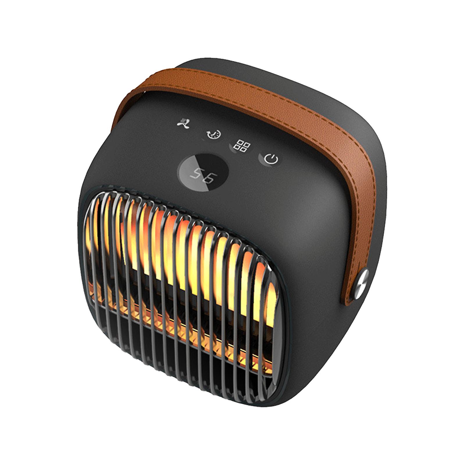 Portable Electric Space Heater Desktop Retro Heater With Low Noise And Simulated Flame