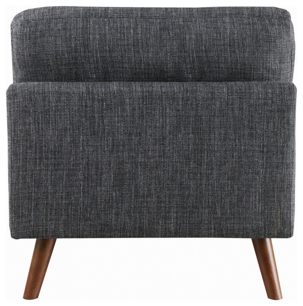 Benzara BM229623 Mid Century Style Fabric Armless Chair  Splayed Legs  Dark Gray   Midcentury   Armchairs And Accent Chairs   by VirVentures  Houzz