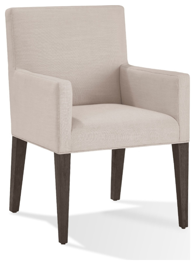 Mod 24 Inch Dining Armchair Upholstered Rubberwood Set Of 2 Light Gray   Transitional   Dining Chairs   by Dot  ampBo  Houzz