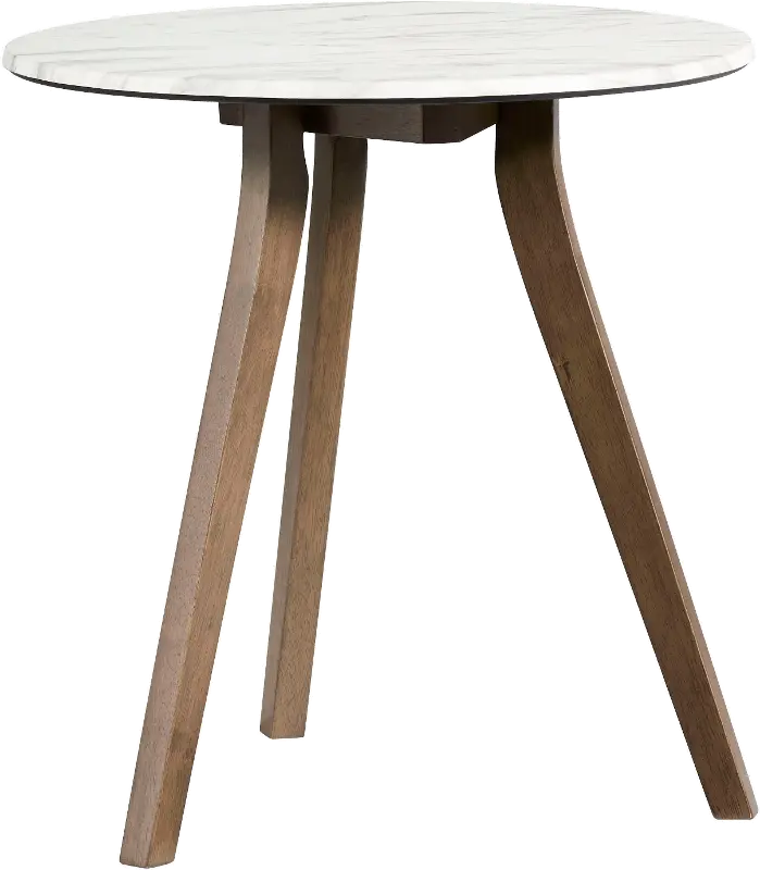 Pixie Contemporary Round End Table with White Top