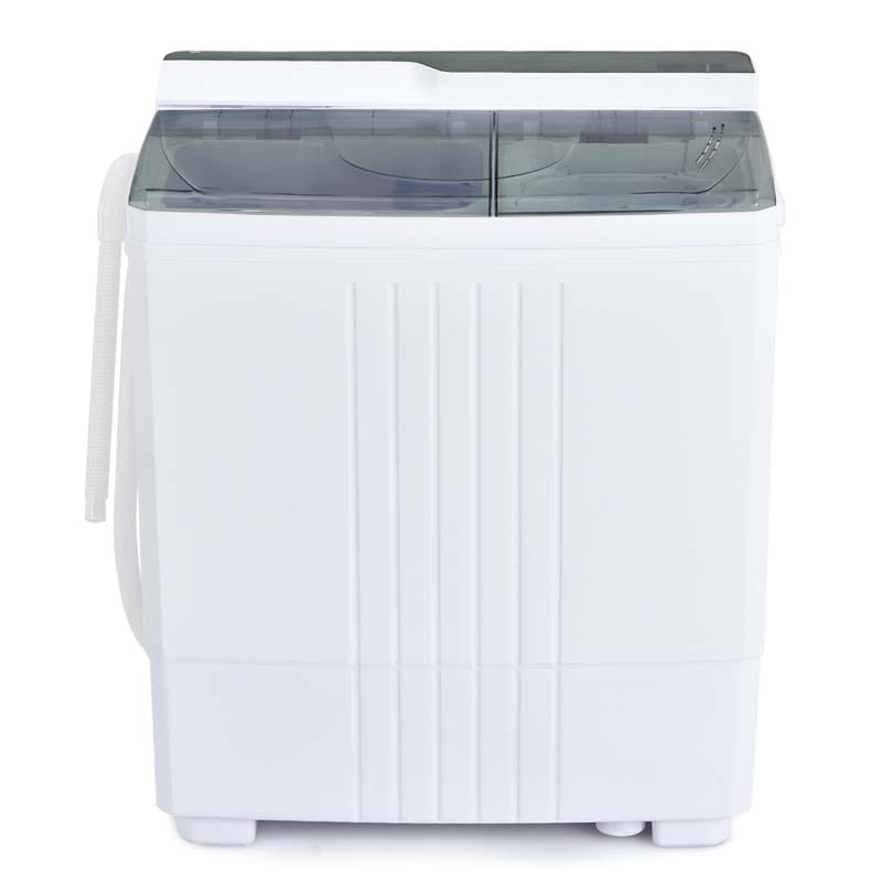 21 LBS Portable Washing Machine with Drain Pump, Twin Tub Top Load Washer Dryer Combo for RV Apartment