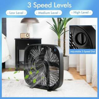 Aoibox 20 in. Box Portable Floor Fan with 3 Speed Settings and Knob Control for Home Garage Greenhouse Workshop HDDB592