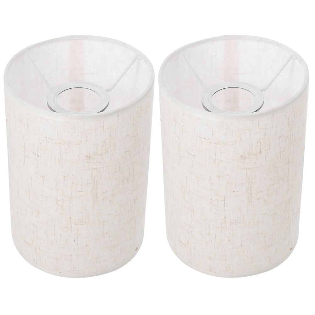 2pcs Desk Lamp Covers Linen Lamp Shades Table Lampshades Household Replacement Lampshades