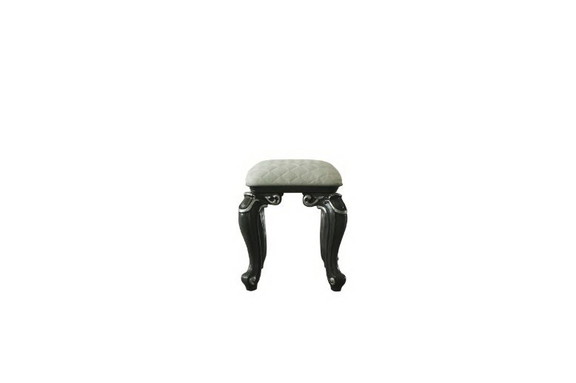 Acme 96885 House Delphine Stool  Two Tone Ivory Fa...