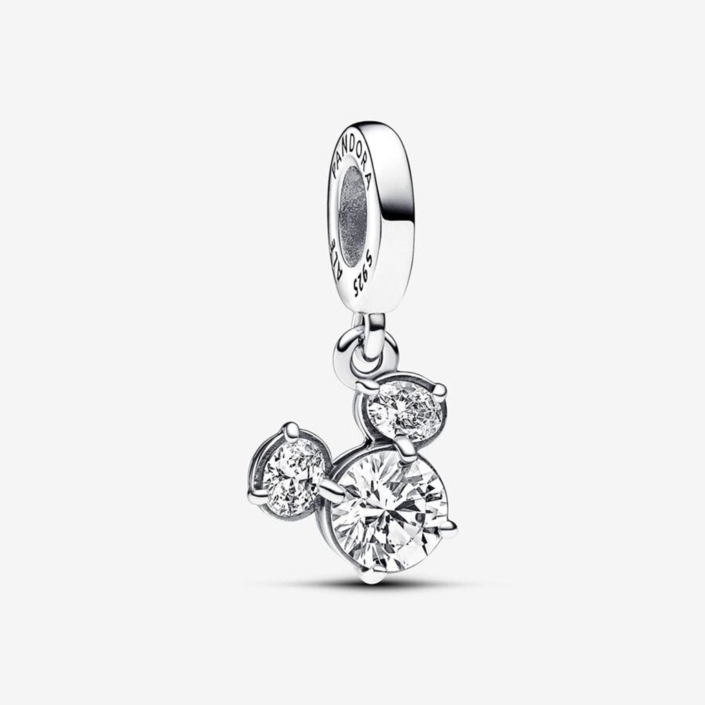 PANDORA  Disney Mickey Mouse Sparkling Head Silhouette Dangle Charm