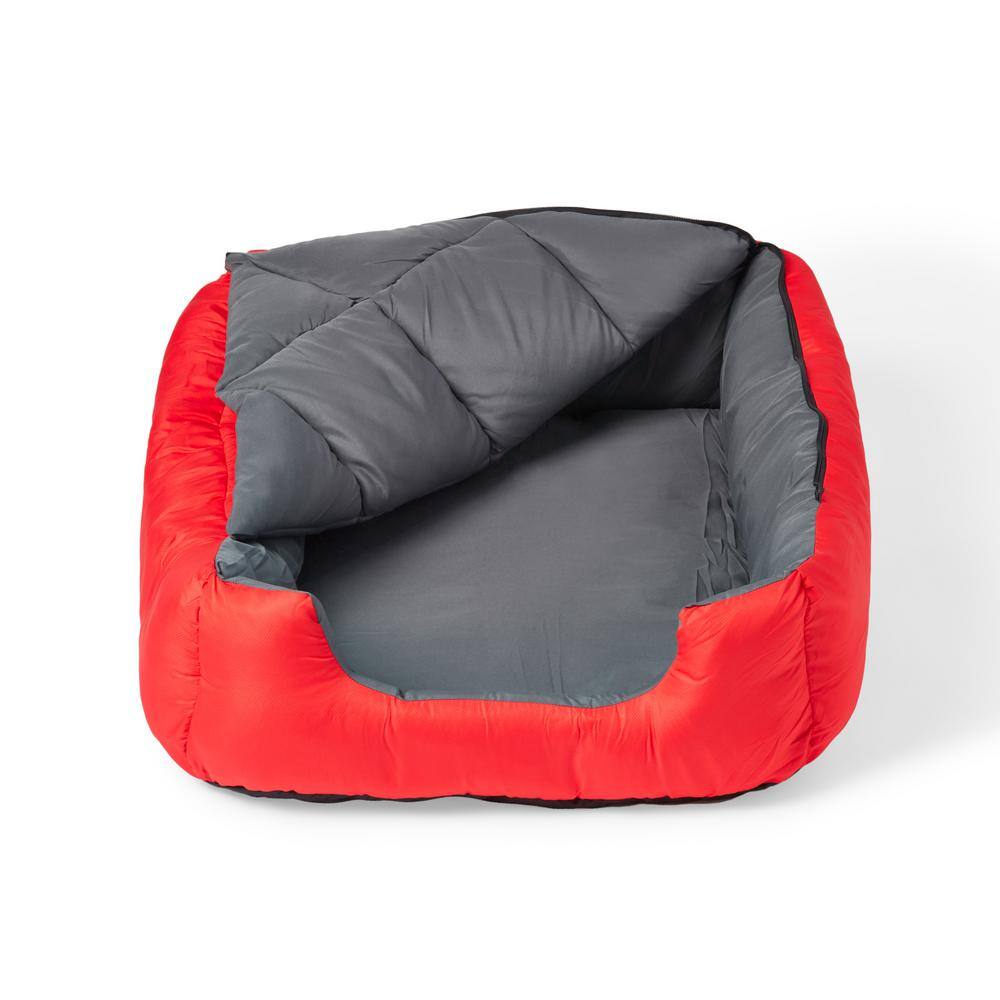 OmniCore Designs Pet Sleeping Bag with Zippered Cover and Insulation for IndoorOutdoor Use as Pet Beds or Pet Mats (SMRed) 850008244155