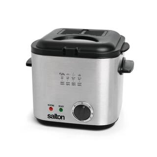 Salton 1 qt. Stainless Steel Compact Easy Clean Deep Fryer with Adjustable Temperature Control DF1539