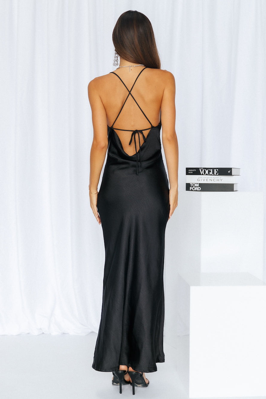 Kissin All Night Maxi Dress Black