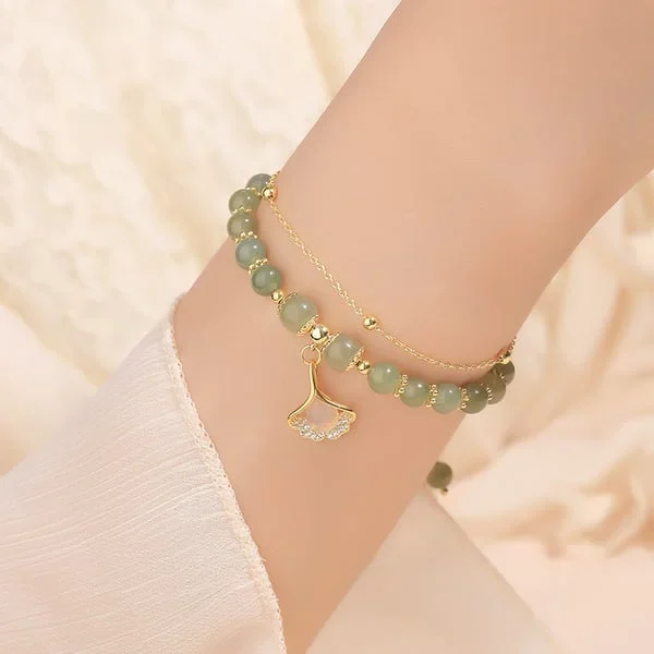 🔥  BUY 1 GET 1 FREE 💞--Lucky Wada Jade gold leaf bracelet