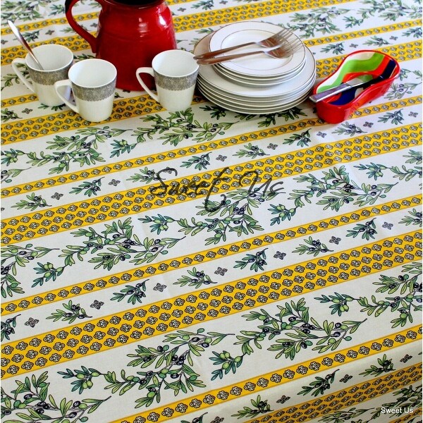 Wipeable Tablecloth Spill Resistant French Fleur Oliviers Collection