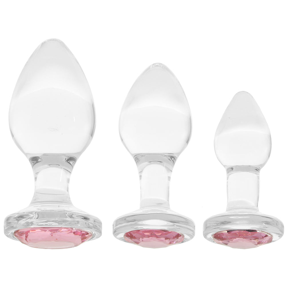 Adam & Eve  Pink Gem Glass Plug Set