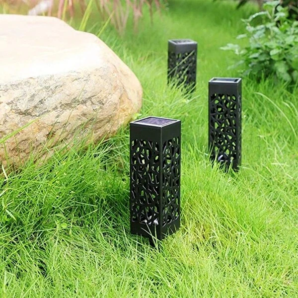 Modern Home Set of 6 Solar Powered LED Path Lights - Modern Deco Design - Light Up Walkway or Use as Luminary