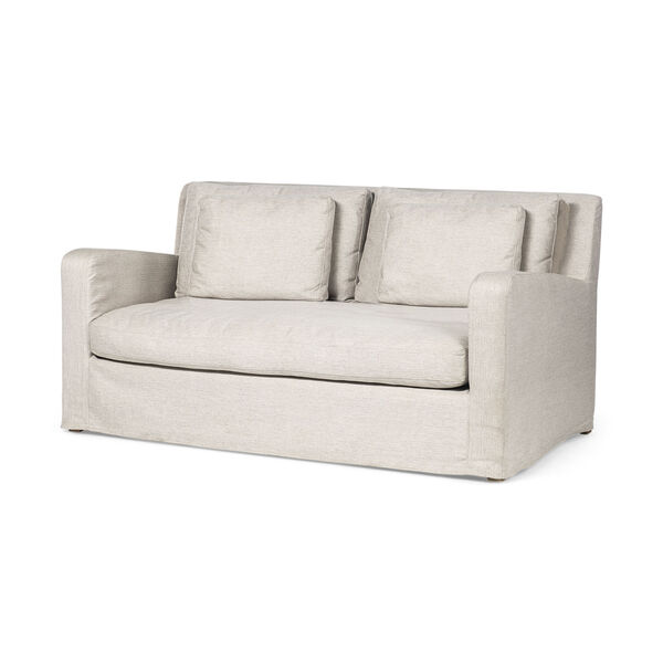 Denly I Cream Slipcover Two Seater Sofa