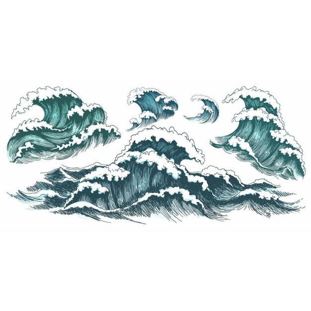 Great Wave Peel And Stick Giant Wall Decal Roommates