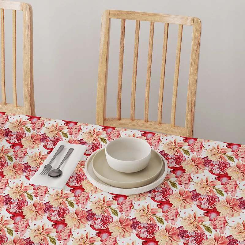 Square Tablecloth， 100% Cotton， 52x52， Floral 189