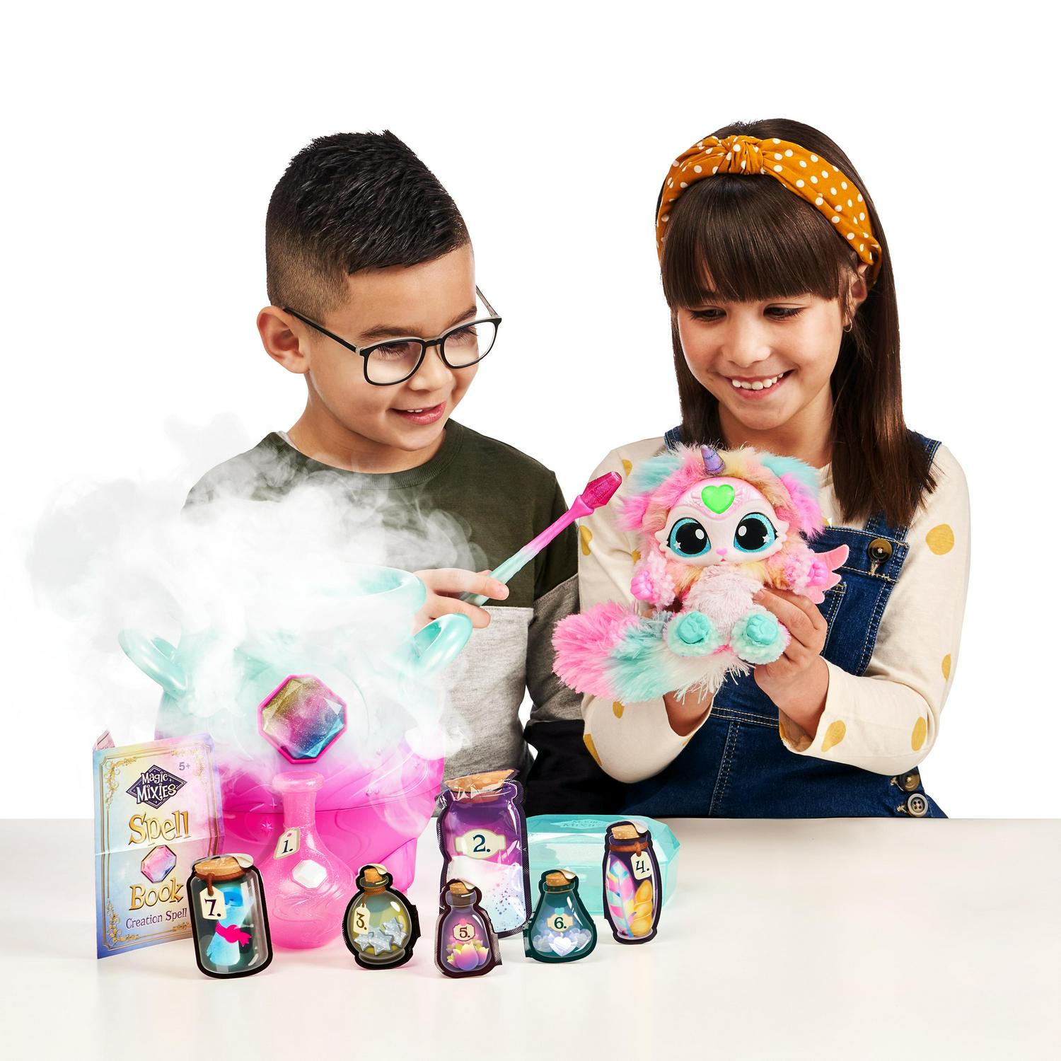 Magic Mixies Magical Misting Cauldron with Exclusive Interactive 8 inch Rainbow Plush Toy and 50+ Sounds and Reactions Toys for Kids Ages 5+  Crowdfused