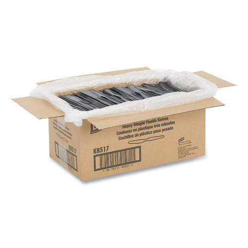 Dixie Plastic Cutlery， Heavyweight Knives， Black， 1，000/Carton (KH517)