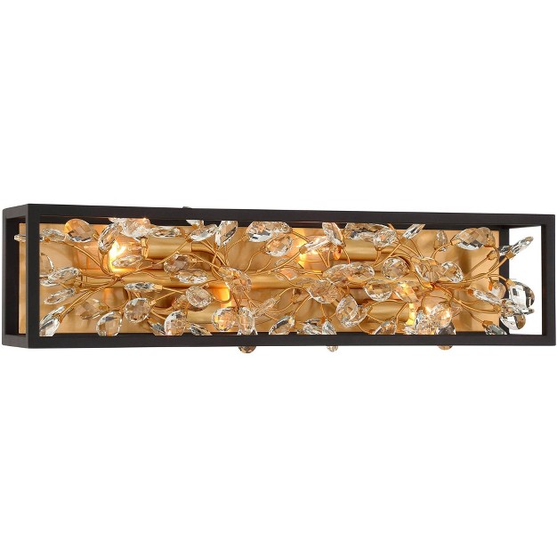 4 light Fixture Clear Crystal Flower Vine For Bedroom Bathroom Vanity