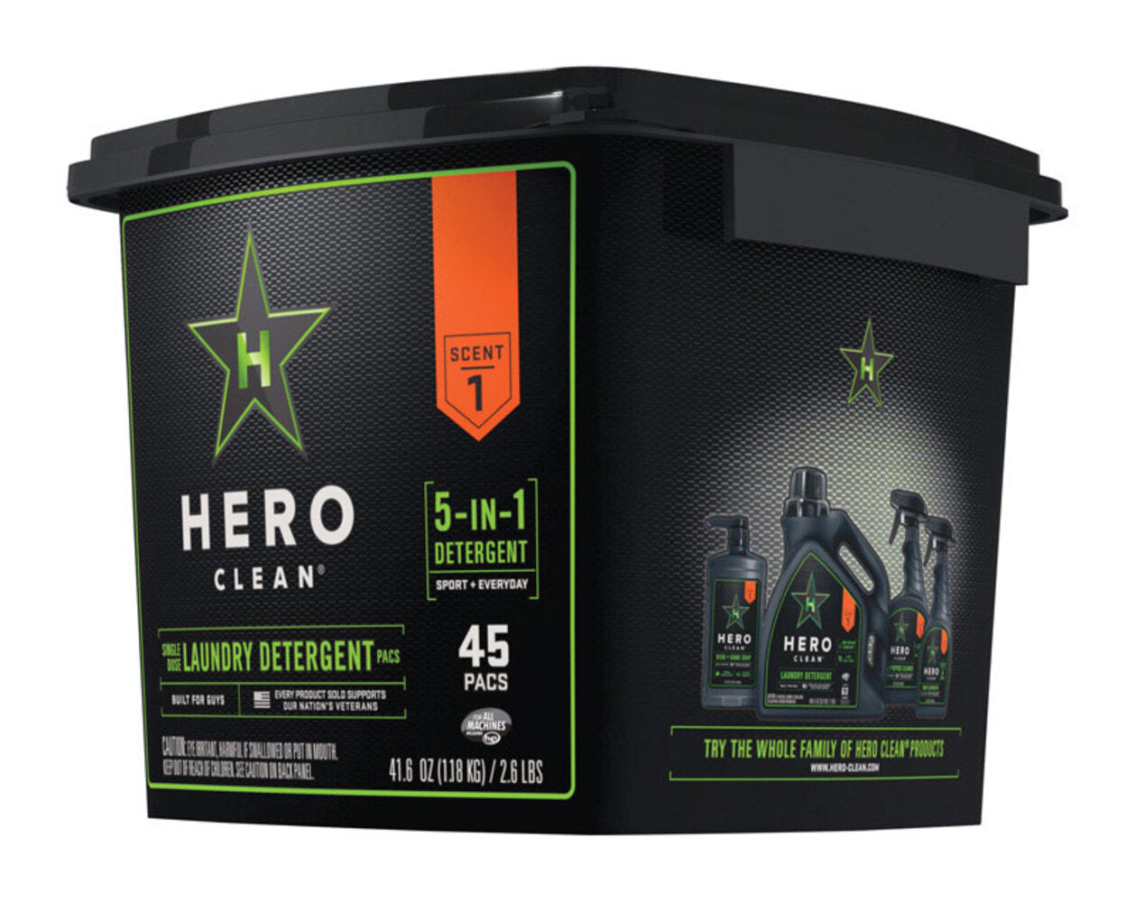 HERO LAUNDRY DET 45PK