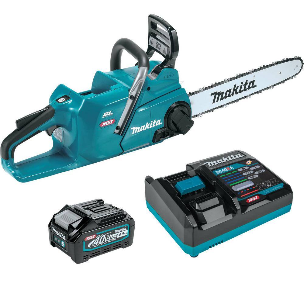 Makita XGT 16 in. 40V max Brushless Electric Battery Chainsaw Kit (4.0Ah) GCU05M1