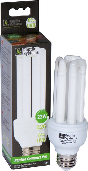 Reptile Systems Compact UVB Pro Forest Reptile Basking Lamp， 23-watt