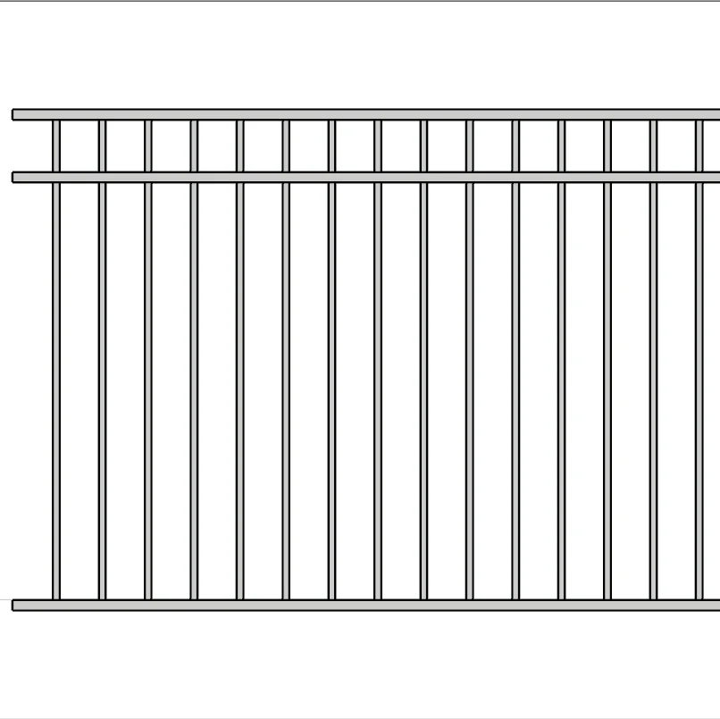 Classic Australia aluminium 3 rails flat top flat bottom welded pool fence panels 1200mm x 2300mm