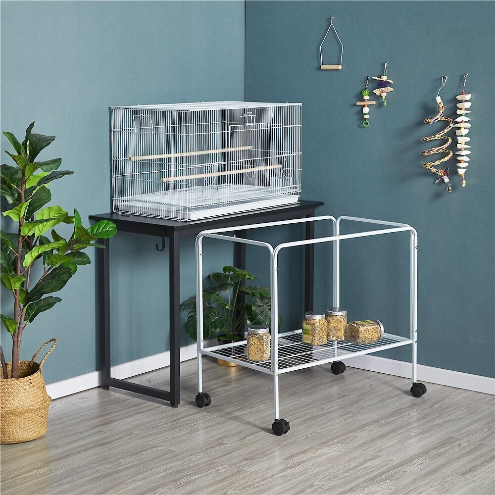 Yaheetech Rolling Stand Extra Space Wood Perches Bird Cage