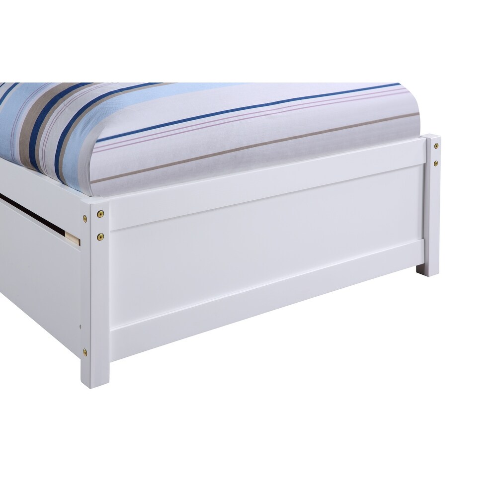 White Twin Bed with 2 Storage drawers