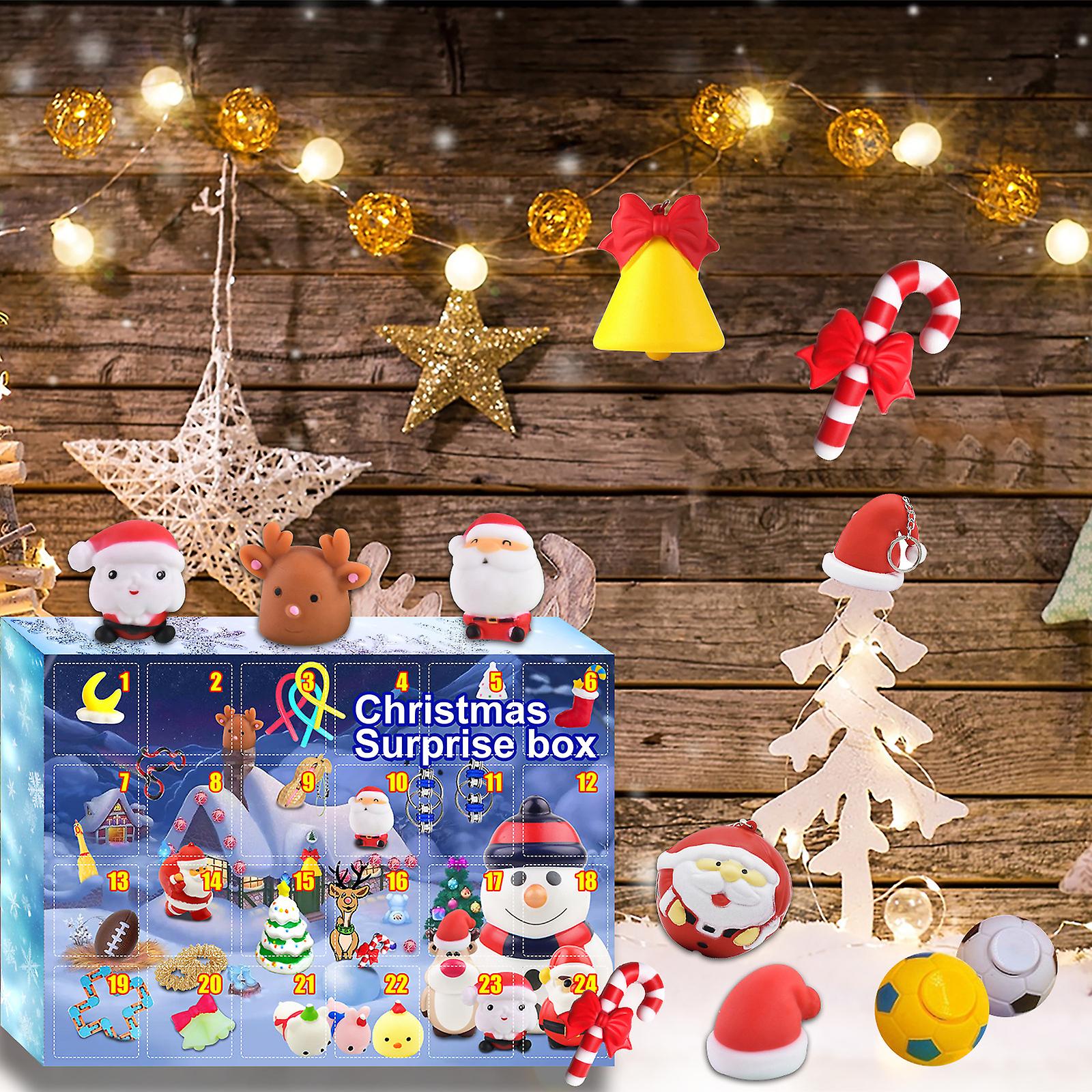 Advent Calendars Blind Box Christmas Countdown Toys With 24 Pcs Decompression Toys Gift For Christmas For Boys Girls