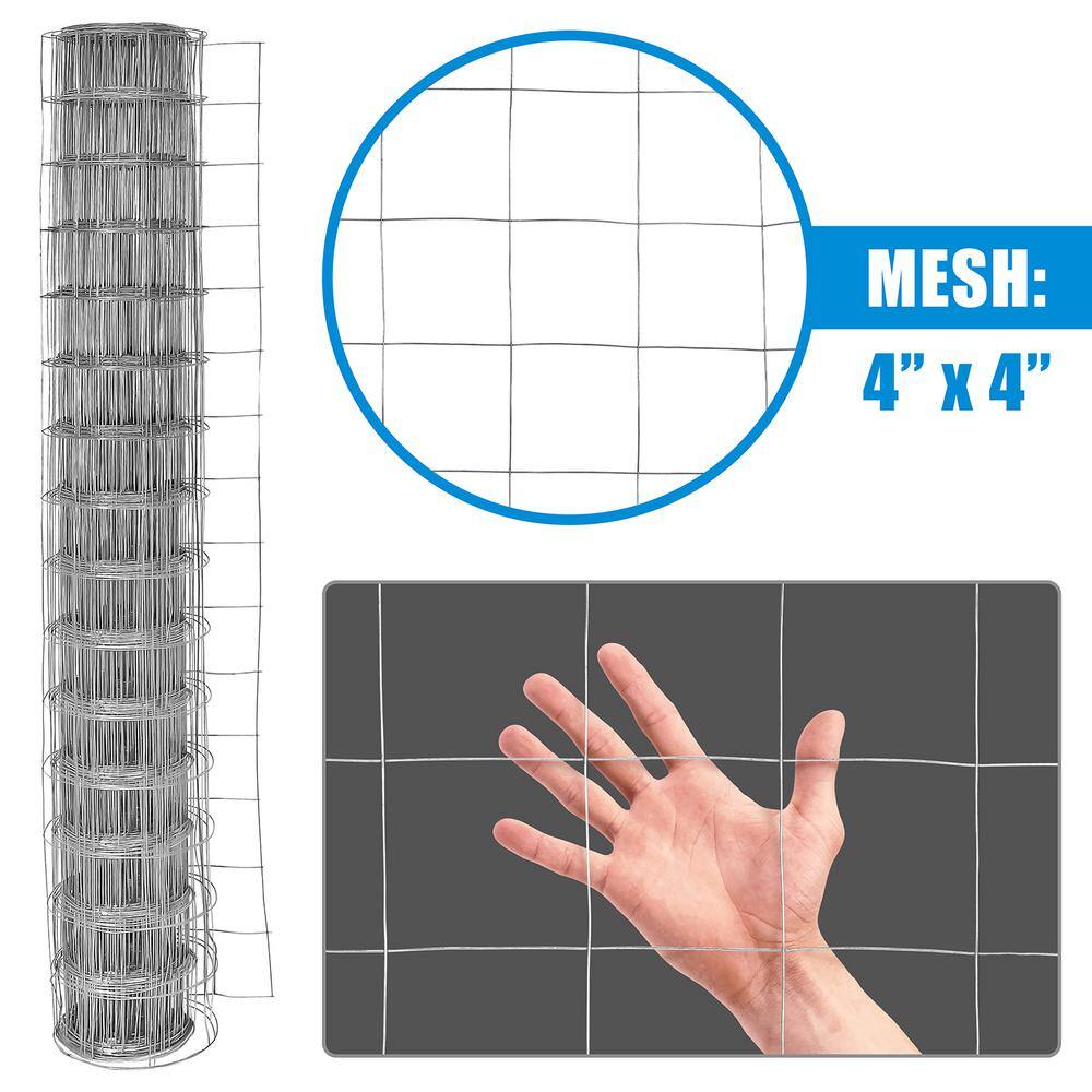 Fencer Wire 5 ft. x 100 ft. 16-Gauge Welded Wire Fence with 4 in. x 4 in. Mesh WB16-5X100M44