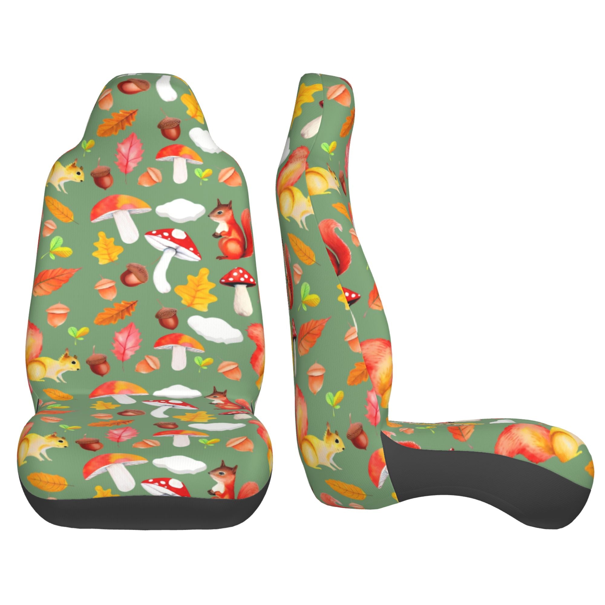 ZICANCN Car Seat Cover Fall Squirrel Print Car Front Seat Covers Protectors ， Automotive Seat Covers for Cars Trucks Suv