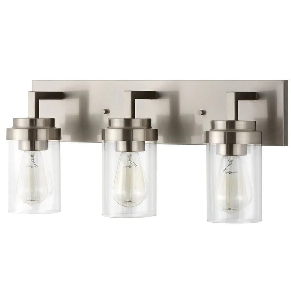 KAWOTI 3 Light Bathroom Vanity Light with Clear Glass Shade