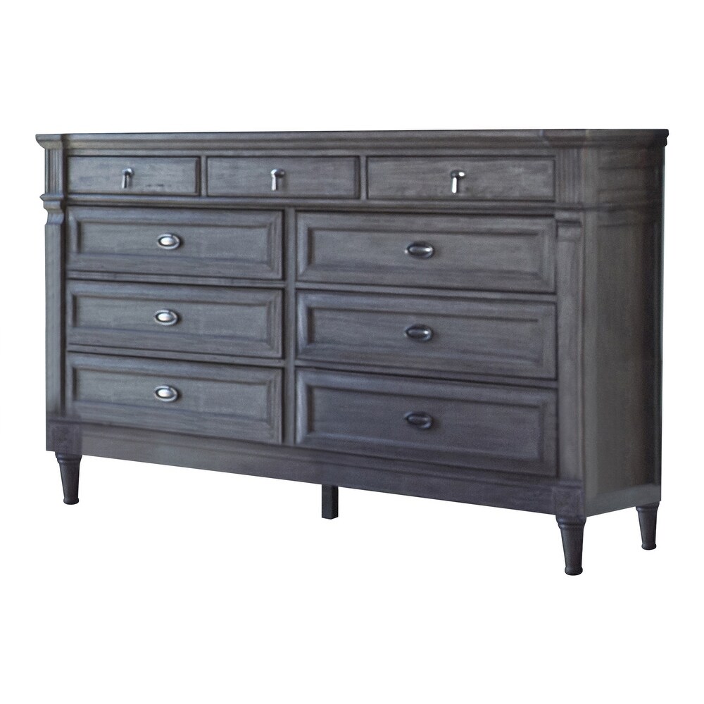 Martinique French Grey 5 piece Bedroom Set with 2 Nightstands