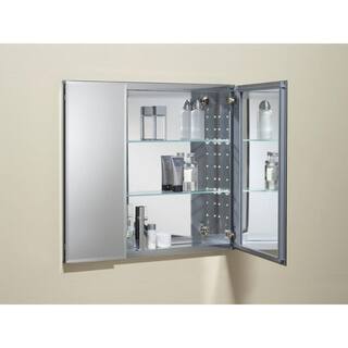 KOHLER 30 in. W x 26 in. H Two-Door Recessed or Surface Mount Medicine Cabinet in Silver Aluminum K-CB-CLC3026FS