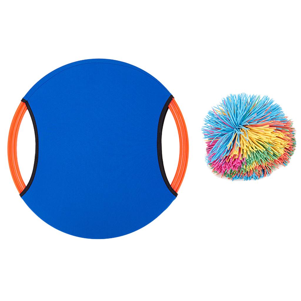 Trampoline Paddle Ball Set Bouncy Disc Garden Yard Lawn Game Kids Toys Blue