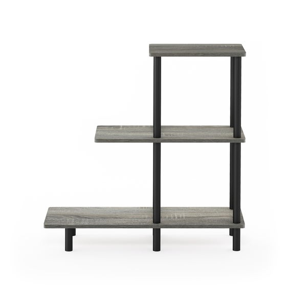 Furinno Turn-N-Tube 3-Tier Sofa Side Table Tall， Espresso/Black