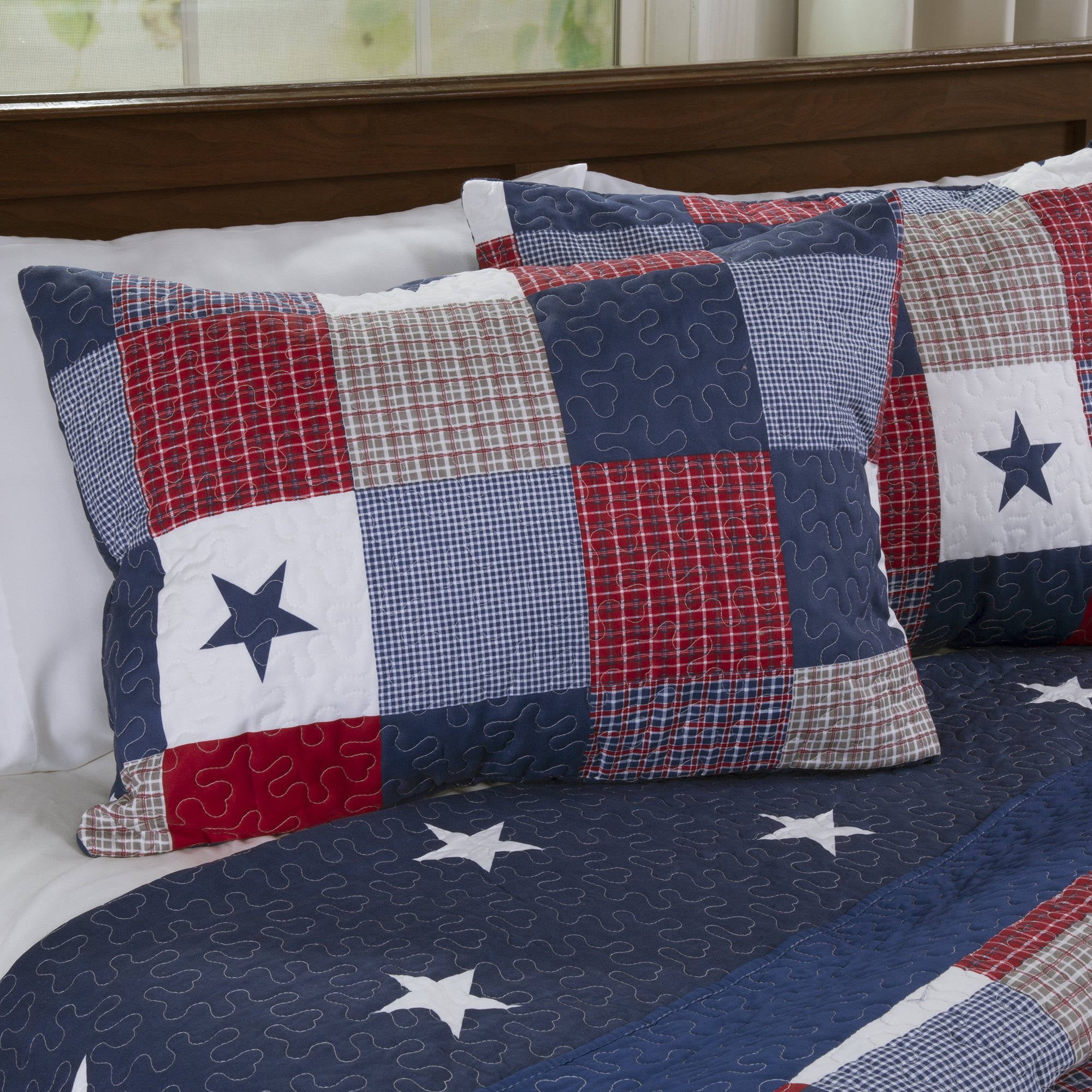 Somerset Home Luxe Americana Caroline 3 Piece Full/Queen Quilt Bedding Set