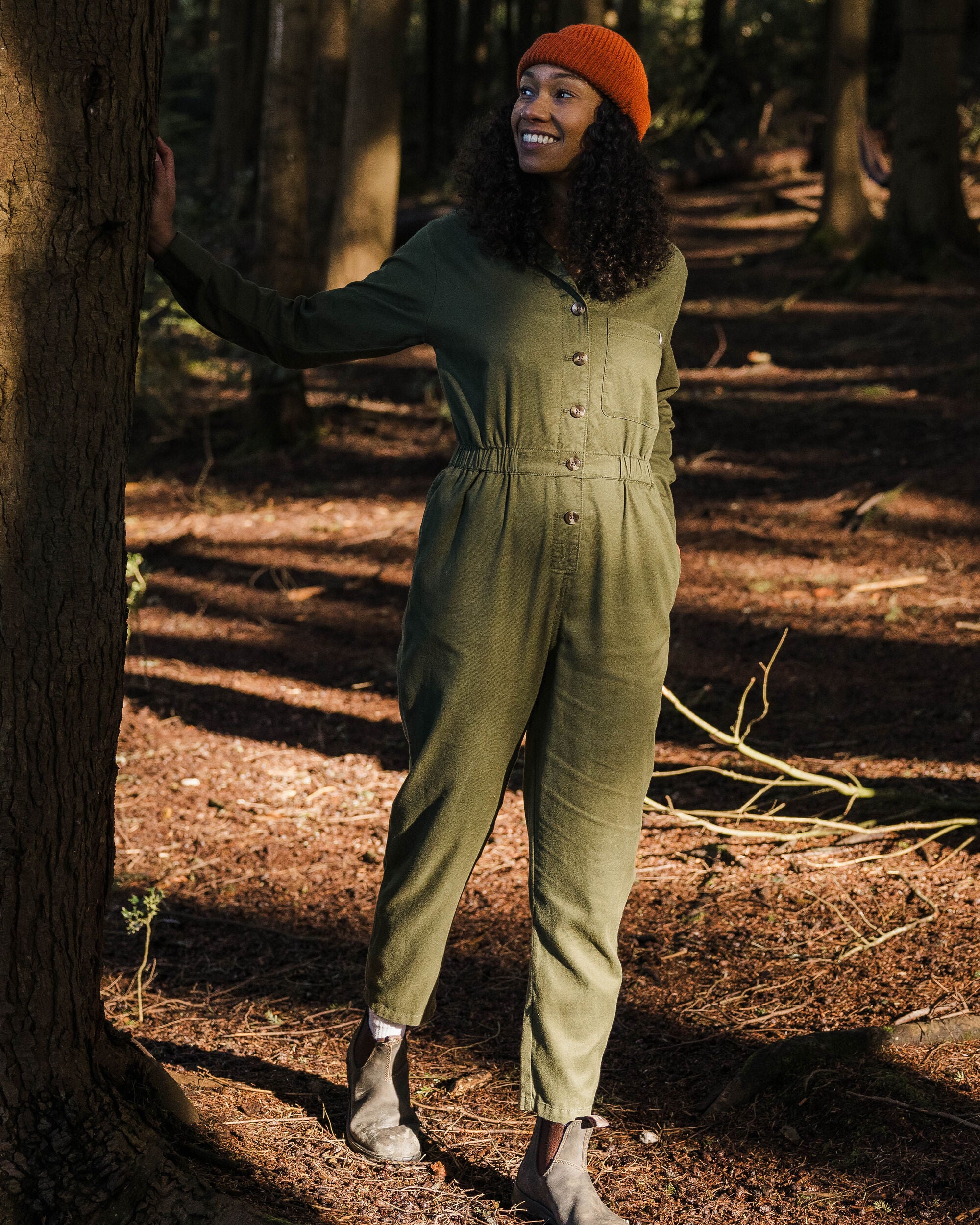 Resonate Organic Cotton Boiler Suit - Khaki