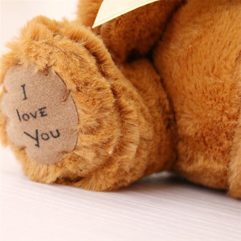 Cute patch bear stuffed toy